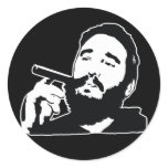 Fidel Castro with Cigar Portrait Sticker
