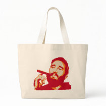 Fidel Castro with Cigar Portrait Tote Bag