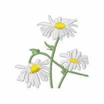 Field Daisies Embroidered Polo Shirt