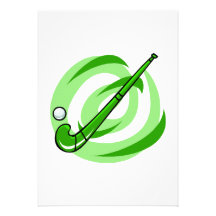 Field Hockey green logo Invitation