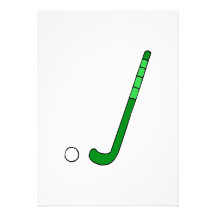 Field Hockey green stick Personalized Invite
