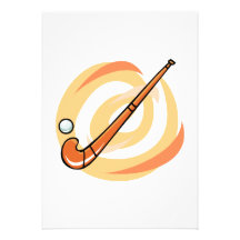 Field Hockey orange logo Custom Invite