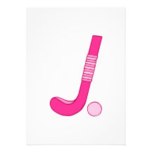 Field Hockey Pink ball stick Personalized Invitation