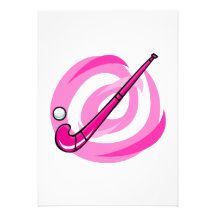 Field Hockey pink logo Personalized Invitation