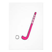 Field Hockey pink stick Custom Invitations