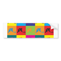 Field Hockey Pop Art Bumper Stickers