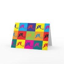 Field Hockey Pop Art Card