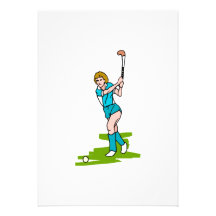 Field Hockey Woman Teal Personalized Announcements