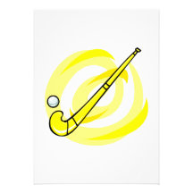 Field Hockey yellow logo Invitations