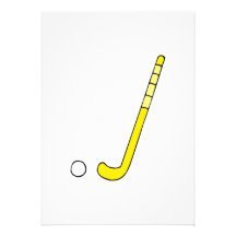 Field Hockey yellow stick Custom Invites