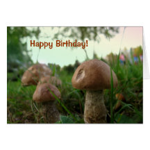 Field Mushrooms Happy Birthday Card