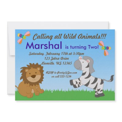 Field of Animals Birthday Party Invitations by PartyPrints4U