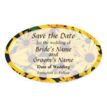 Field of Black-Eyed Susans Save the Date Oval Stickers