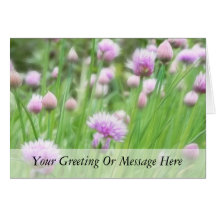 Field Of Chives In Flower Greeting Cards