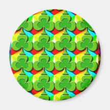 Field of clovers rainbow mosaik refrigerator magnets