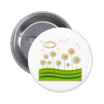 field of daisies pinback button