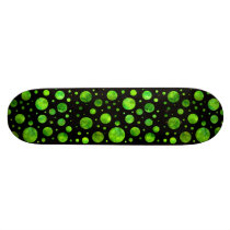 Field Of Green Polka Dot Skateboard