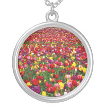 Field of multicolored tulips custom jewelry