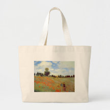 Field of Poppies, Claude Monet Canvas Bags