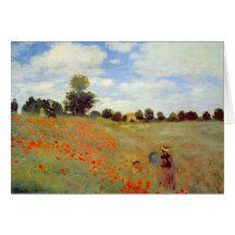 Field of Poppies, Claude Monet Greeting Card