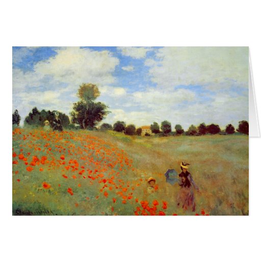 Field of Poppies, Claude Monet Greeting Card
