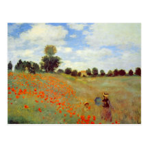 Field of Poppies, Claude Monet Post Card