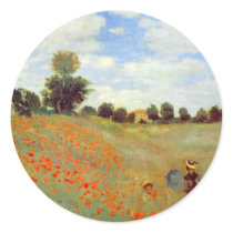 Field of Poppies, Claude Monet Sticker