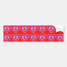 Field of red hearts. bumper stickers