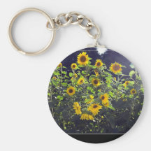 Field Of Sunflowers In Blossom Keychains