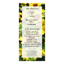 Field of Sunflowers Wedding Program Custom Rack Cards