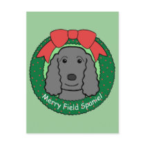 Field Spaniel Christmas Post Card