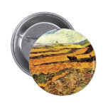 Field with Ploughman and Mill Vincent van Gogh. Buttons