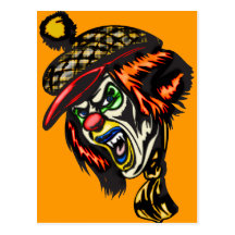 Fiendish Evil Clown Post Cards