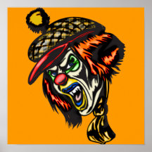 Fiendish Evil Clown Poster