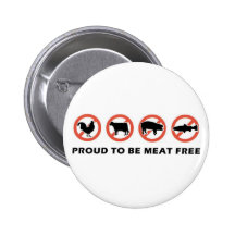 Fier d'être bouton végétarien libre de viande badges