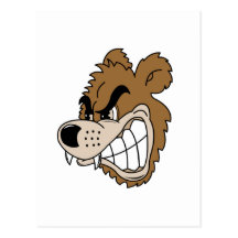 Fierce Grizzly Bear Postcard