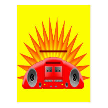 FIERY BOOM BOX POST CARD