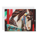 Fiery Carousel Horse Birthday Party Invitation