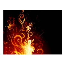 Fiery flower postcard