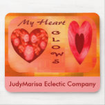 Fiery Hearts Glow Mouse Pads