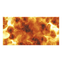 Fiery Inferno Explosion Textured Photo Greeting Card