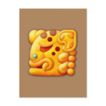 Fiery Maya Jaguar Head Postcard