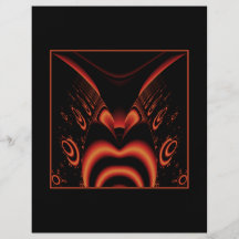 Fiery Red and Black Fractal. Personalized Flyer
