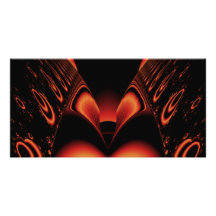 Fiery Red and Black Fractal. Photo Cards