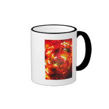 Fiery red stained glass coffee mugs