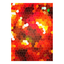 Fiery red stained glass personalized invitation