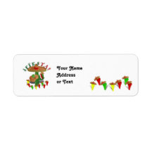 Fiesta Cactus w/Sombrero & Guitar Return Address Label
