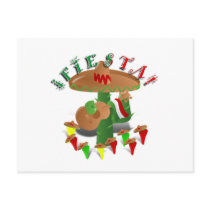 Fiesta Cactus w/Sombrero & Guitar Postcards
