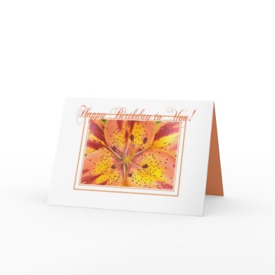 FIESTA LILY - HAPPY BIRTHDAY GREETING CARD by dequilla