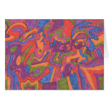 Fiesta, original abstract greeting card